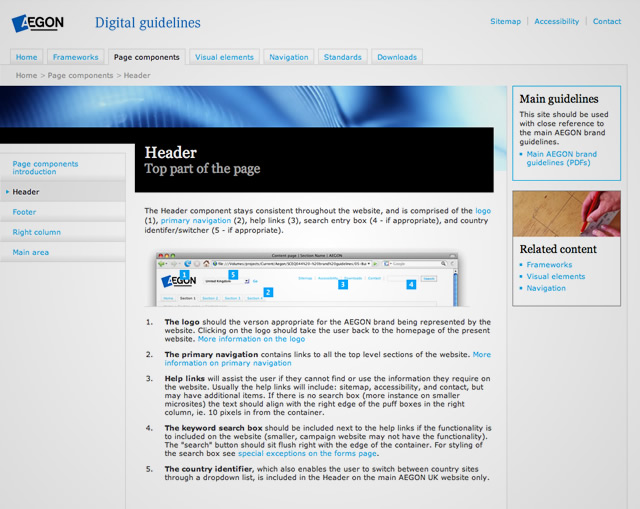 AEGON Digital Guidelines - Page components