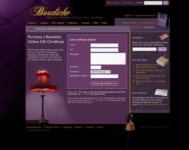 Boudiche - Gift certificates