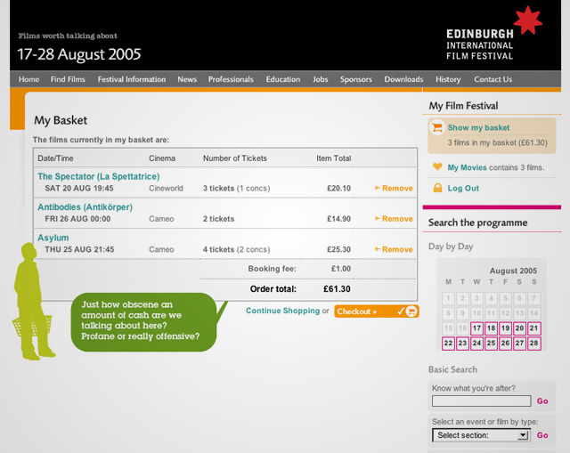 Edinburgh International Film Festival - Shopping basket