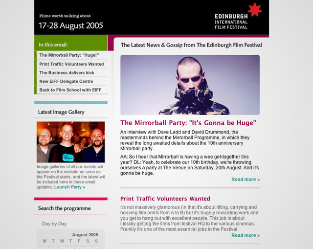 Edinburgh International Film Festival - Email newsletter