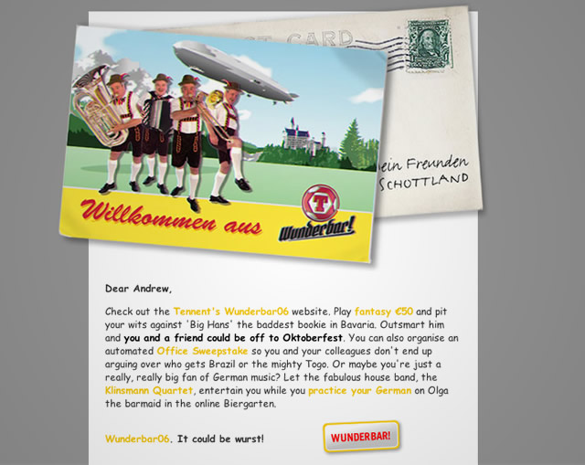 Tennent's Wunderbar! - Second phase launch email